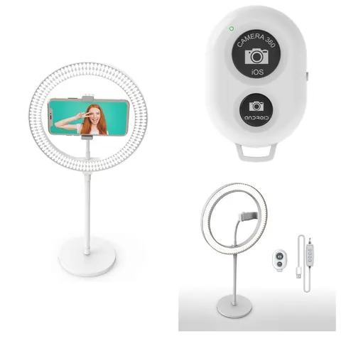 Lampa Pierścieniowa LED 10" 25cm Vlogging Kit My Story Pilot Bluetooth