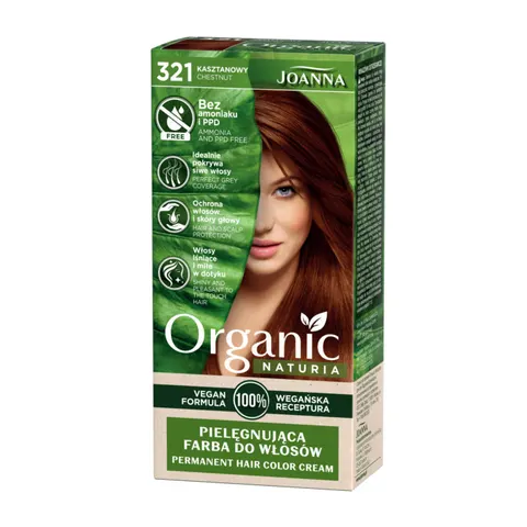 JOANNA ORGANIC Farba do włosów 321 KASZTANOWY