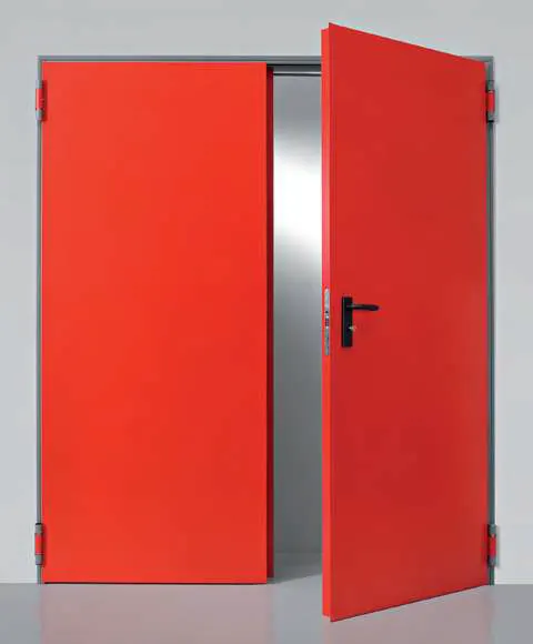 Drzwi techniczne stalowe NINZ "130" (1000+400)x2050mm w murze (bez luzu), płaszczowe, bezprogowe