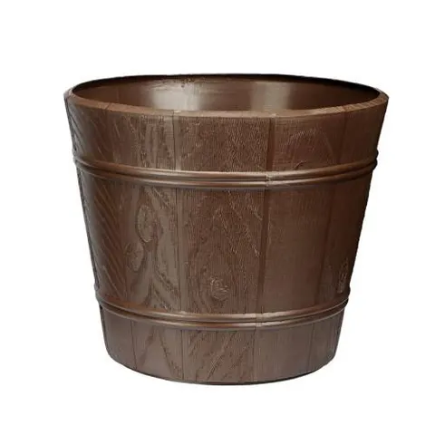 Doniczka drewnopodobna 26cm BRĄZ