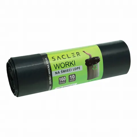 Sacler Worki na śmieci LDPE 160l (10) czarne mocne