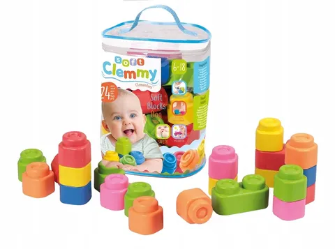 Clementoni Soft Clemmy Miękkie klocki – 24 elementy, 6-18m