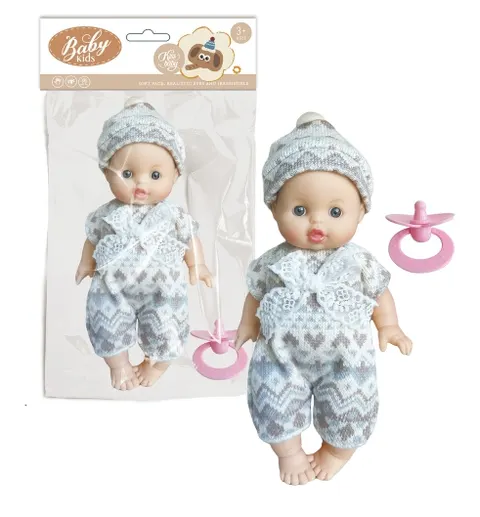Artyk Lalka bobas ze smoczkiem i w ubranku – 20 cm, 3+