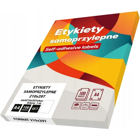 Etykiety A4 białe BASIC (100ark) 210x297mm eta4210x297wbas
