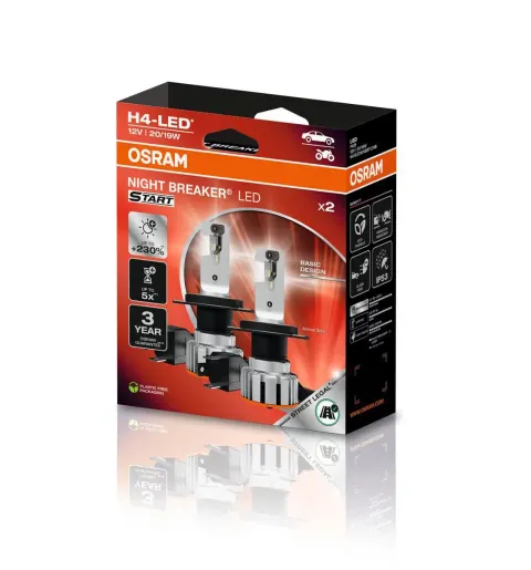 Żarówki samochodowe LED H4 12V 19W 6000K OSRAM Night Breaker LED Start – komplet 2 szt.