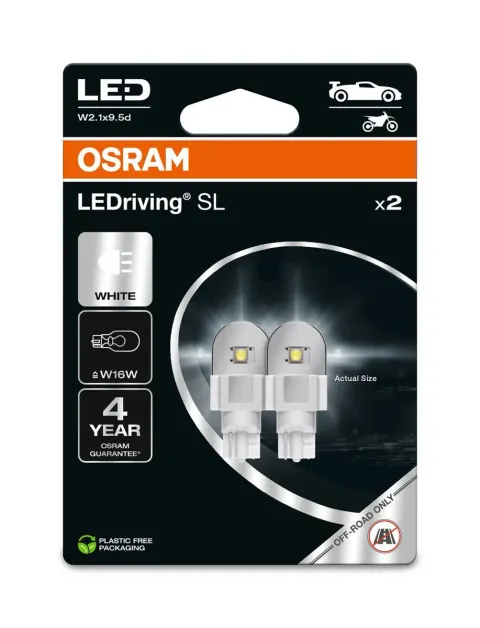 Żarówki samochodowe LED W16W 12V 2W W2,1x9,5d OSRAM – komplet 2 szt.