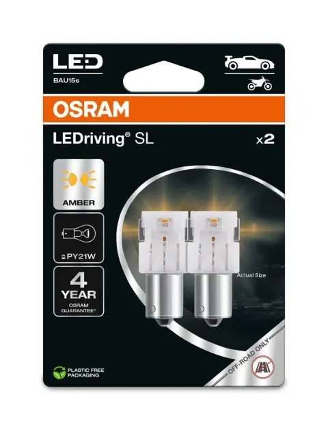 Żarówki LED PY21W 12V BAU15s OSRAM LEDriving SL żółte – 2 szt.