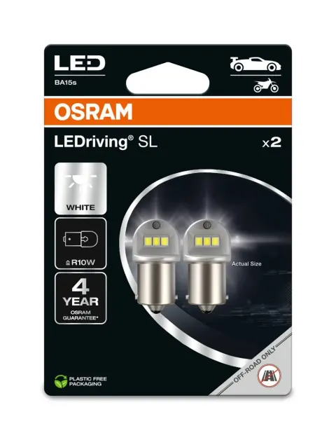 Żarówki LED R10W 12V BA15s OSRAM LEDriving SL białe 6000K – 2 szt.