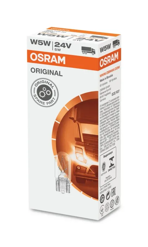 Żarówki samochodowe W5W 24V 5W W2,1x9,5d OSRAM – 10 szt.