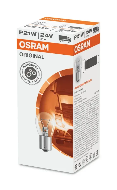 Żarówki samochodowe P21W 24V 21W BA15s OSRAM – 10 szt.
