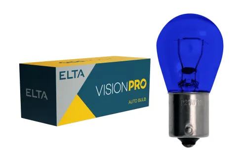 Żarówki samochodowe 24V 15W BA15s niebieskie ELTA VisionPro – 10 szt.