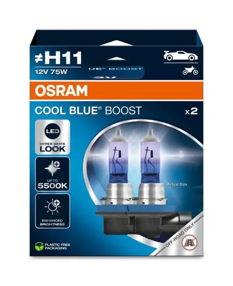 Żarówki samochodowe H11 12V 75W PGJ19-2 OSRAM Cool Blue Boost – 2 szt.