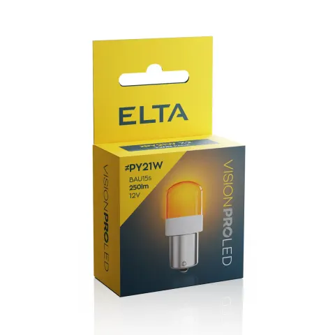 Żarówki samochodowe LED PY21W 12V 6W BAU15s 4300K ELTA – komplet 2 szt.