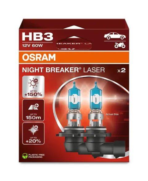 Żarówki samochodowe HB3 12V 60W P20d OSRAM Night Breaker Laser – 2 szt.