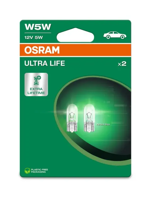 Żarówki samochodowe W5W 12V 5W W2,1x9,5d OSRAM Ultra Life – 2 szt.