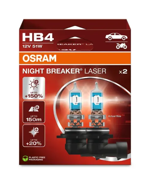 Żarówki samochodowe HB4 12V 55W P22d OSRAM Night Breaker Laser – 2 szt.