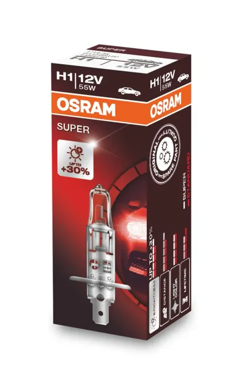 Żarówka samochodowa H1 12V 55W P14,5s OSRAM Super