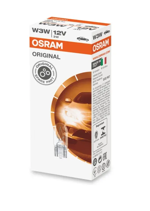 Żarówki samochodowe W3W 12V 3W W2,1x9,5d OSRAM – 10 szt.