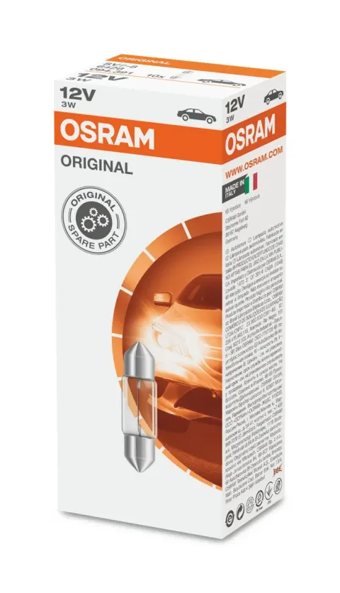 Żarówki samochodowe C3W 12V 3W SV7-8 OSRAM – 10 szt.