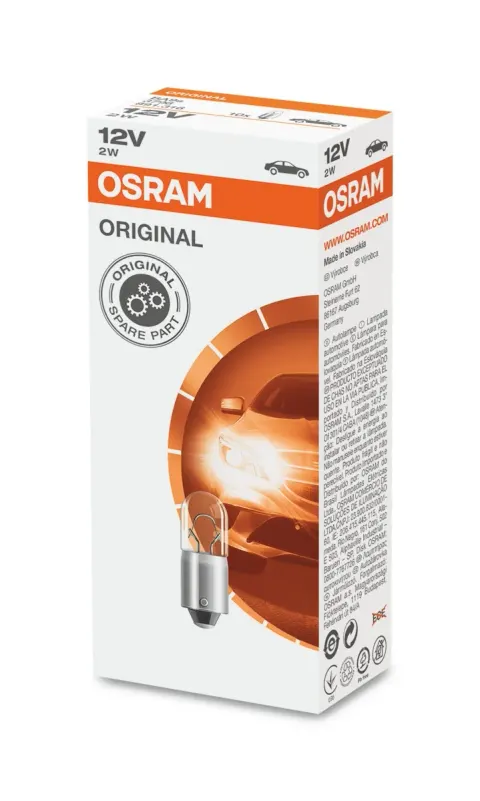 Żarówki samochodowe T2W 12V 2W BA9s OSRAM – 10 szt.