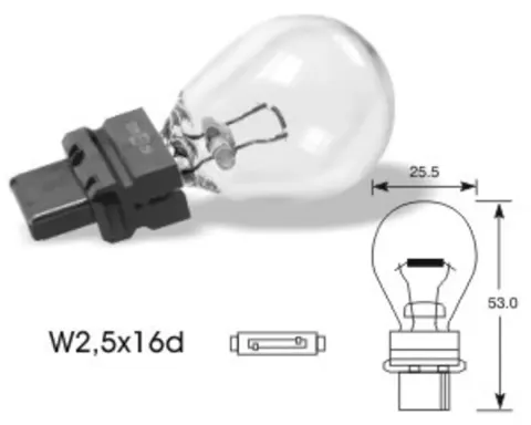 Żarówki samochodowe P27W 12V 27W W2,5x16d Lucas – 10 szt.