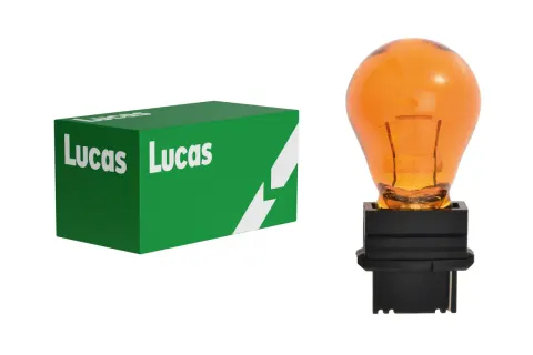 Żarówki samochodowe P27W 12V 27W W2,5x16d pomarańczowe Lucas – 10 szt.