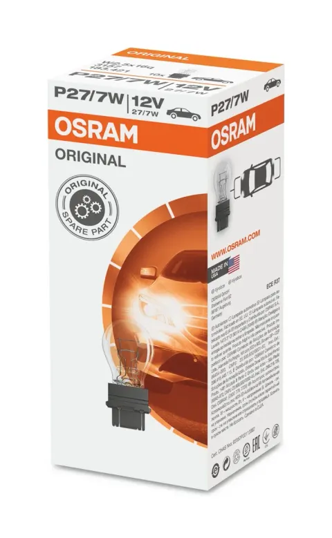 Żarówki samochodowe P27/7W 12V 27/7W W2,5x16q OSRAM – 10 szt.