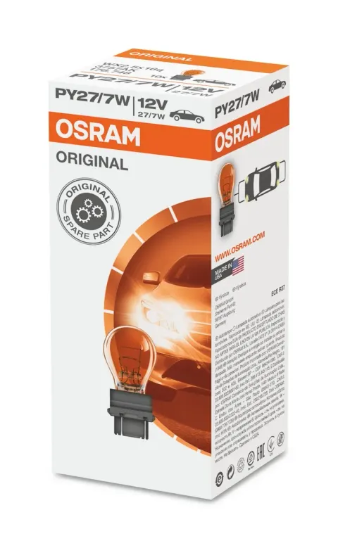 Żarówki samochodowe PY27/7W 12V 27/7W W2,5x16q OSRAM – 10 szt.