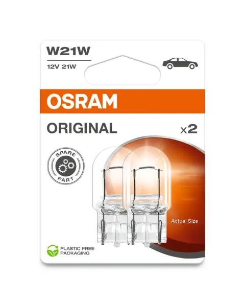 Żarówki samochodowe W21W 12V 21W W3x16d OSRAM – 2 szt.