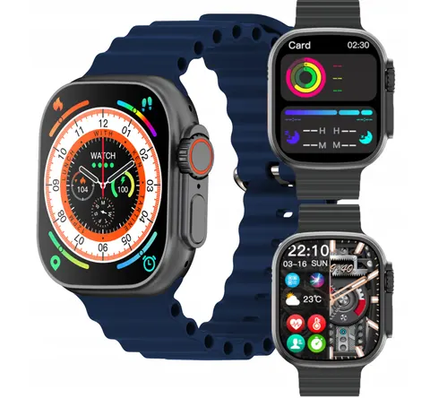 Smartwatch zegarek Kiano Watch Solid Sport 49 x 44 męski damski NFC Bluetooth 5.1 aGPS 2 paski