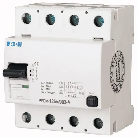 Wyłącznik różnicowoprądowy 4P 100A 300mA typ AC 10kA, PFIM-100/4/03; 102825 EATON ELECTRIC