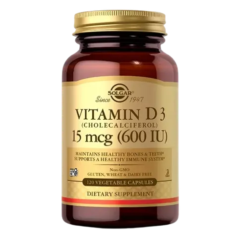 SOLGAR Vitamin D3 15 mcg (600 IU) (120 kaps.)
