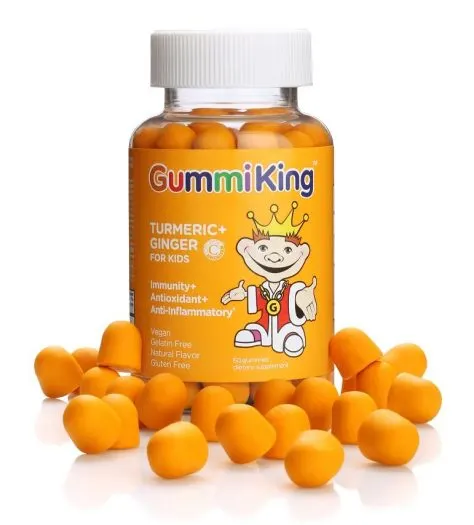 GUMMIKING Turmeric + Ginger for Kids - Kurkuma + Imbir dla dzieci (60 żelek)