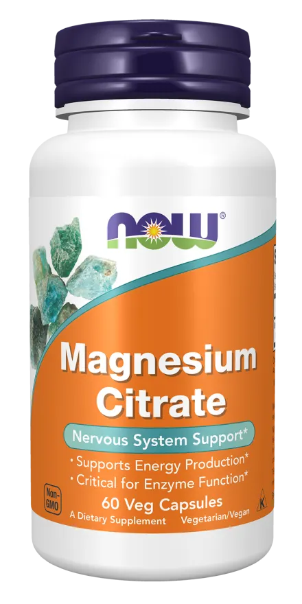 NOW FOODS Magnesium Citrate - Cytrynian Magnezu (60 kaps.)