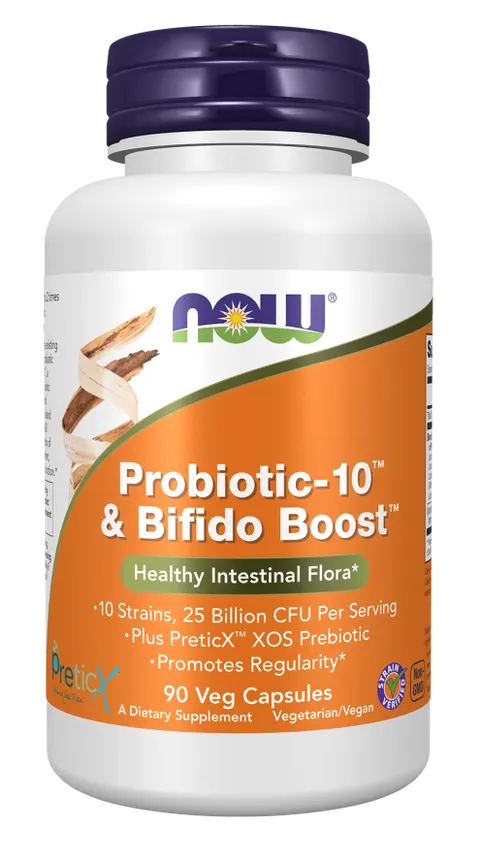 NOW FOODS Probiotic-10 i Bifido Boost - 25 Bilion (90 kaps.)