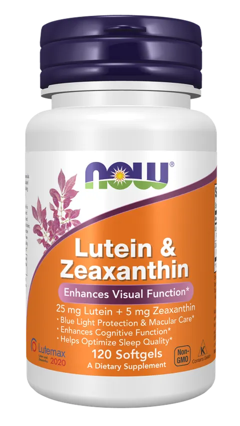 NOW FOODS Luteina 25 mg i Zeaksantyna 5 mg (120 kaps.)