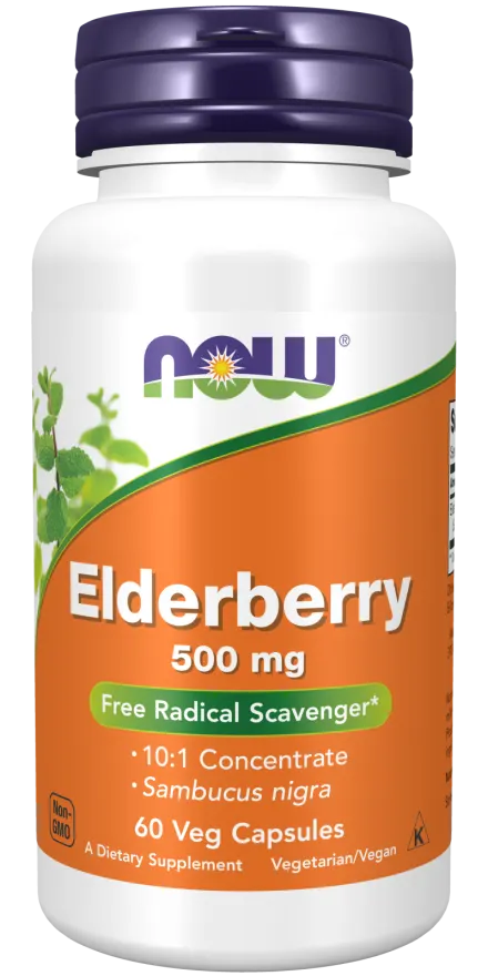 NOW FOODS Elderberry 500 mg Bez Czarny (120 kaps.)
