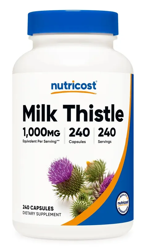 NUTRICOST Milk Thistle 250 mg - Ekstrakt z ostropestu (240 kaps.)