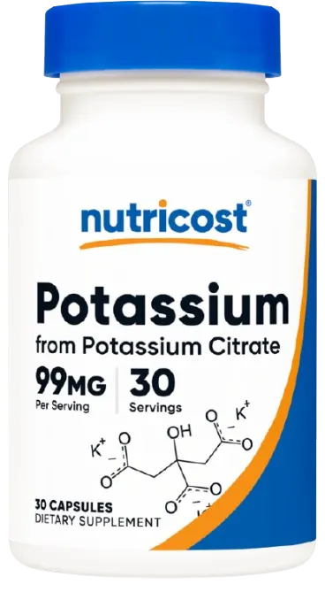 NUTRICOST Potassium Citrate 99 mg - Cytrynian Potasu (30 kaps.)