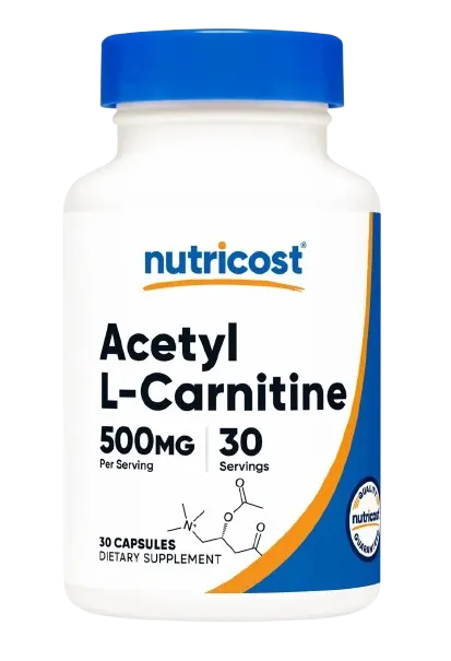 NUTRICOST Acetyl L-Carnitine - Acetyl-L-karnityna 500 mg (30 kaps.)