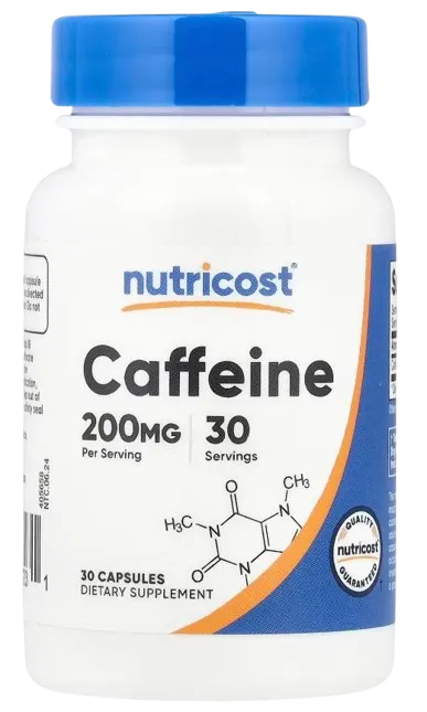 NUTRICOST Caffeine 200 mg - Kofeina (30 kaps.)