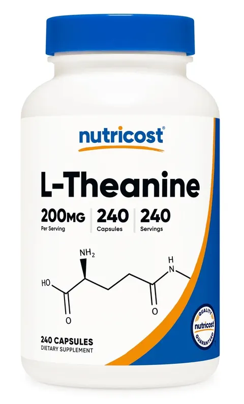 NUTRICOST L-Theanine 200 mg - L-teanina (240 kaps.)