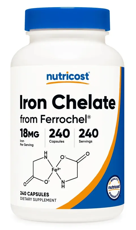 NUTRICOST Iron Chelate from Ferrochel 18 mg - Chelat żelaza (240 kaps.)