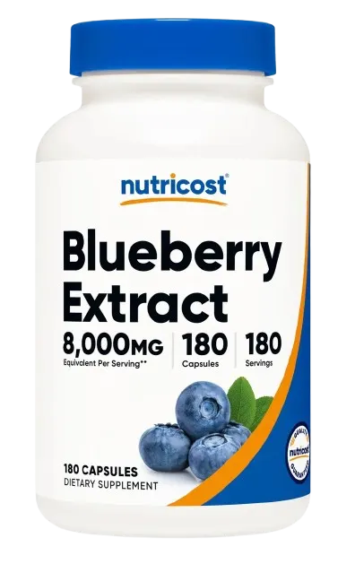 NUTRICOST Blueberry Extract 50:1 - Ekstrakt z borówki (180 kaps.)