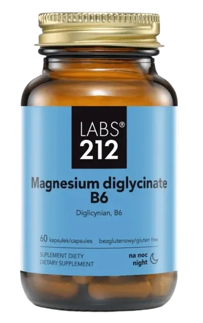 LABS212 Magnesium diglycinate B6 - Diglicynian magnezu + witamina B6 (60 kaps.)