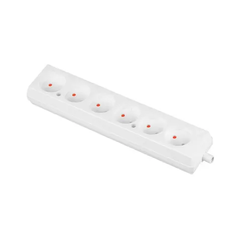 Gniazdo przenośne b/u 6x2P 16A białe, GN-660; T-10481, PLASTROL