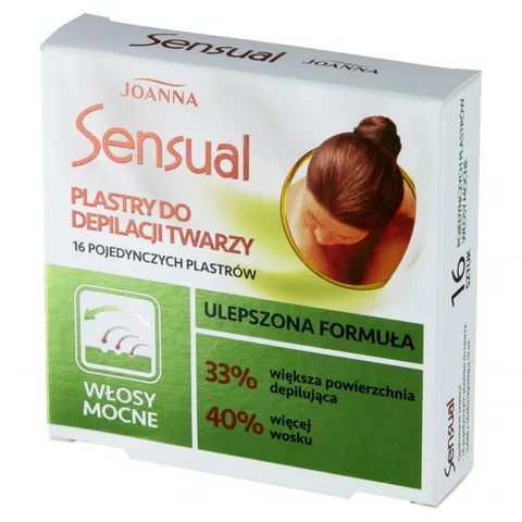 JOANNA SENSUAL Plastry do depilacji twarzy WŁOSY MOCNE, 16 szt