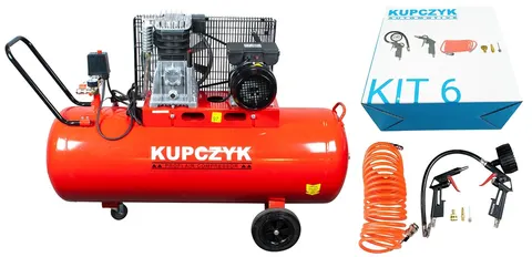 Kompresor tłokowy KK400/150 Kupczyk + zestaw KIT-6