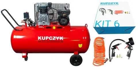 Kompresor tłokowy KK400/200 Kupczyk + zestaw KIT-6