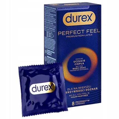 Durex Perfect Feel prezerwatywy unikalne uczucie ciepła 8szt